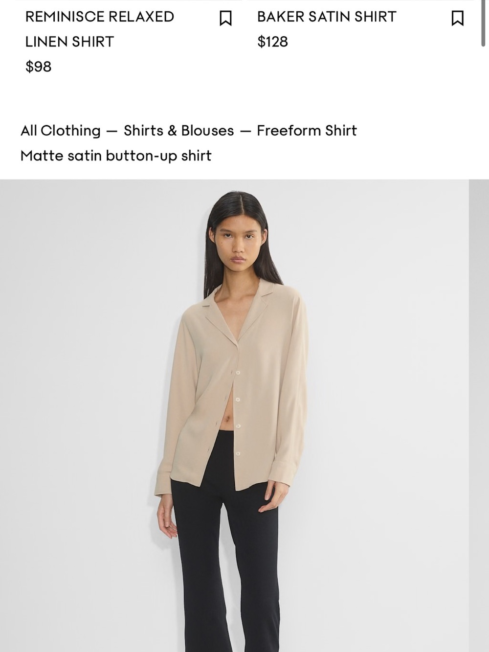 Babaton Blush Beige Button-Up Shirt